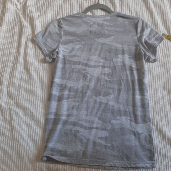 Reflex Camouflage Crew Neck Gray Casual Medium Cotton Blend Tee - Picture 7 of 8